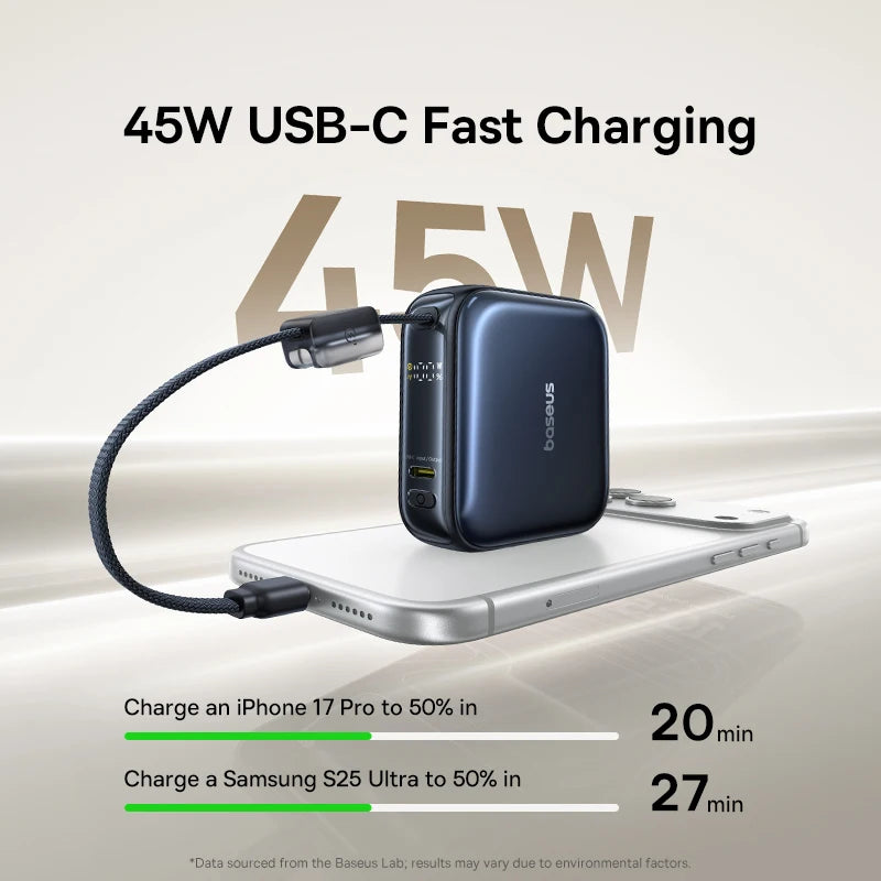 Baseus 10000mAh portable power bank 45W fast charging