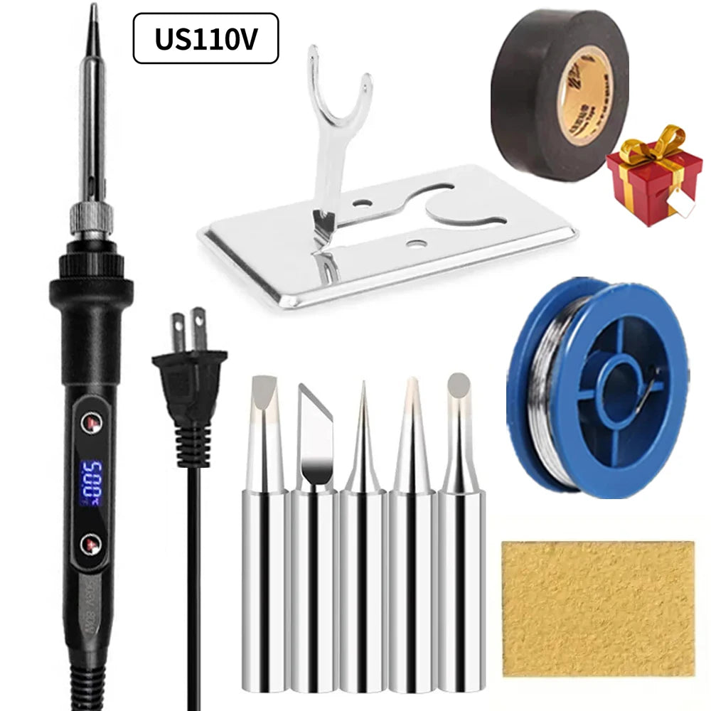 NEW Electric Soldering Iron 16IN1 80W LCD Digital Display 180-500 Adjustable Replaceable Head Soldering Iron Tin Pen Welding Kit