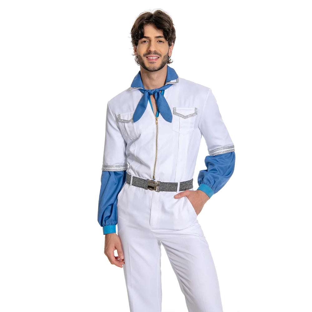 ABAB Costume Cosplay Disguise ABAB Girl Anni AgnItha Benny Bjorn Cosplay 70s Women Men Vintage Shirt Halloween Carnival Suit
