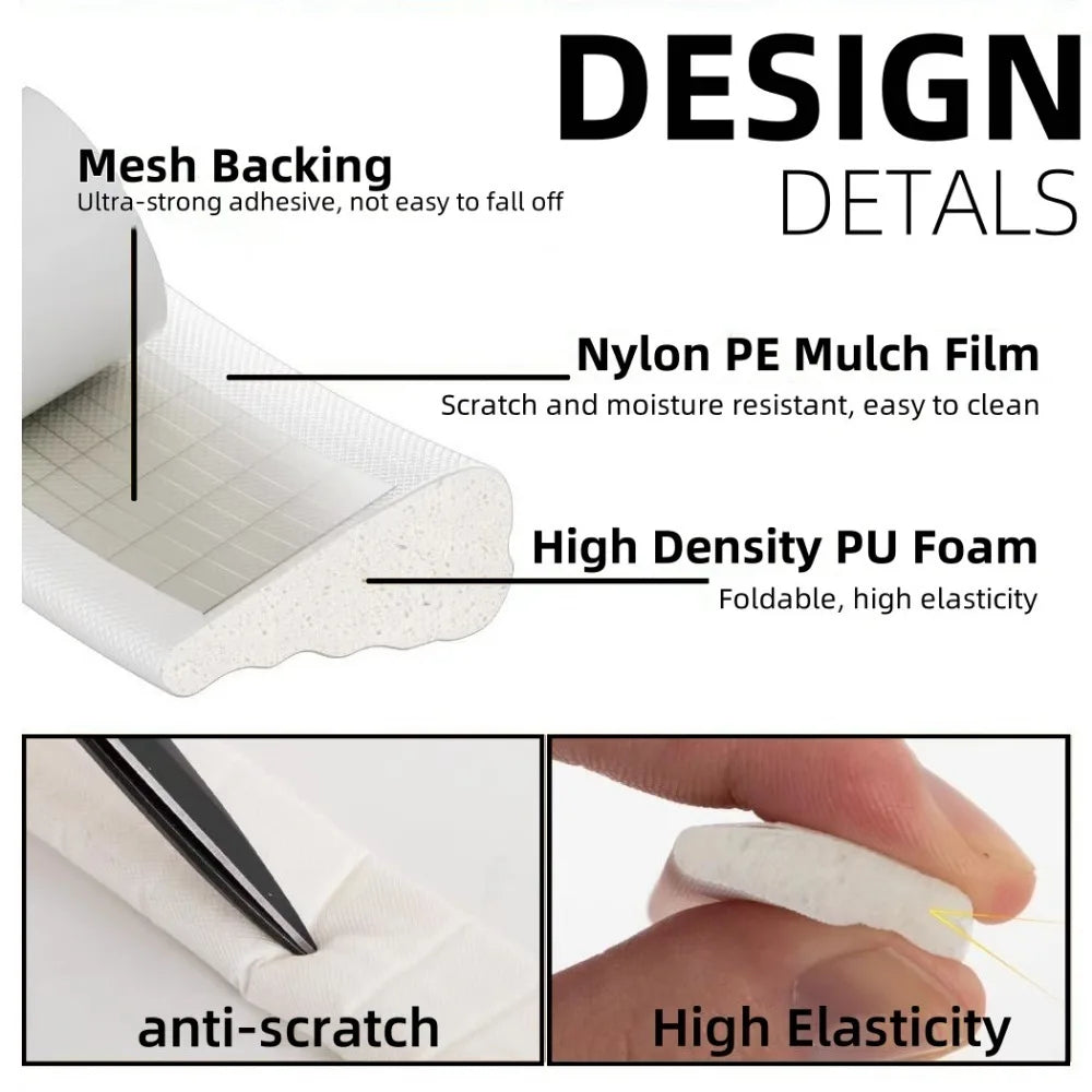 20M/2M Window Weather Seal Strip Acoustic Foam Sealing Strip White For Door Windows Windproof Soundproof Cotton Seal Gap Filler