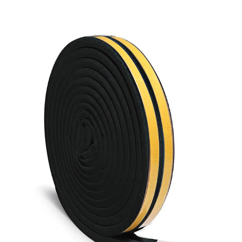 5/10 Meters Self-adhesive Door Bottom Sealing Strip Glass Window Foam Sound Insulation Strip Anti-collision Rubber Sealing Tape