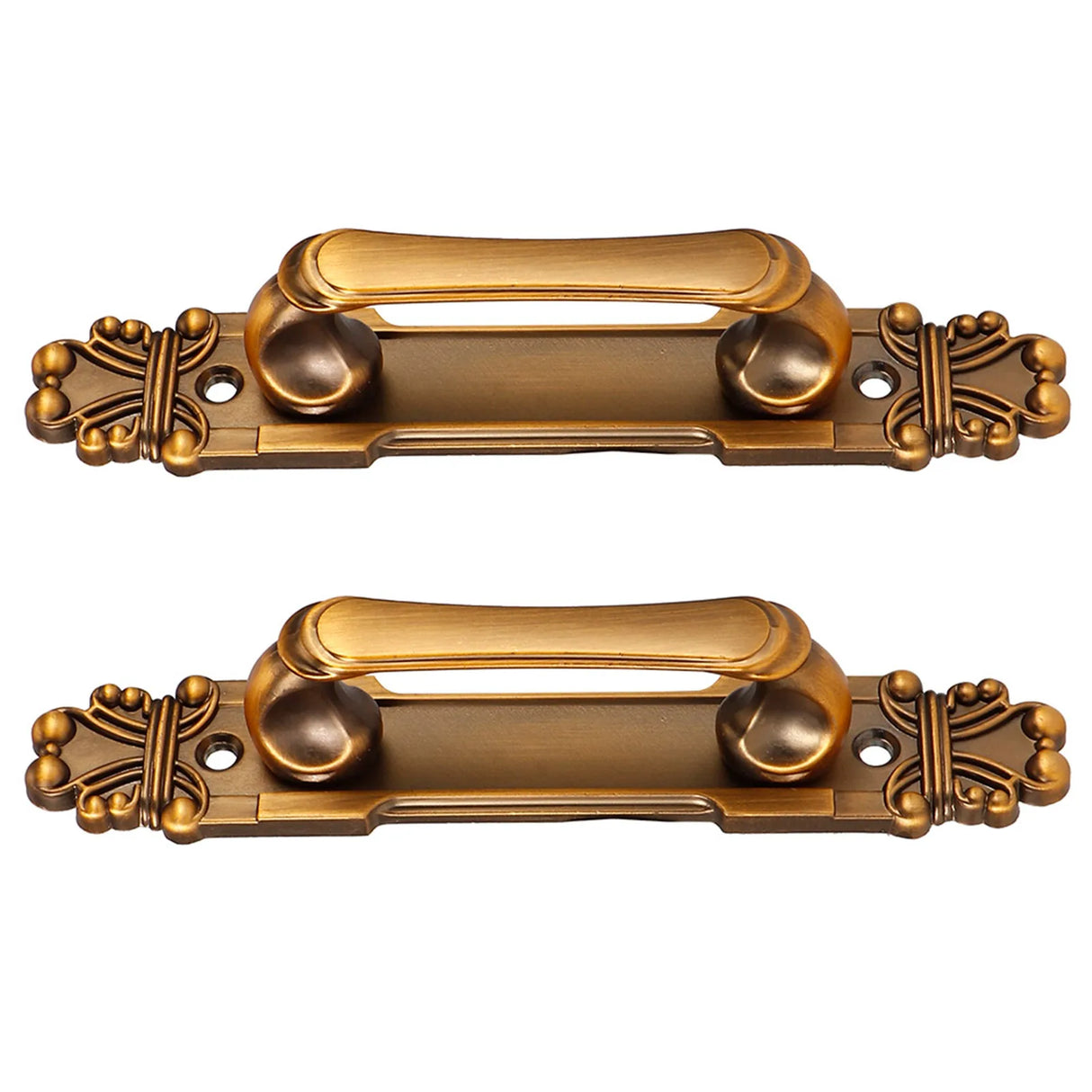 2Pcs Door Handles European Style Antique Zinc Alloy Door Pull Handle Cabinet Hardware Accessory for Balcony Wooden Doors