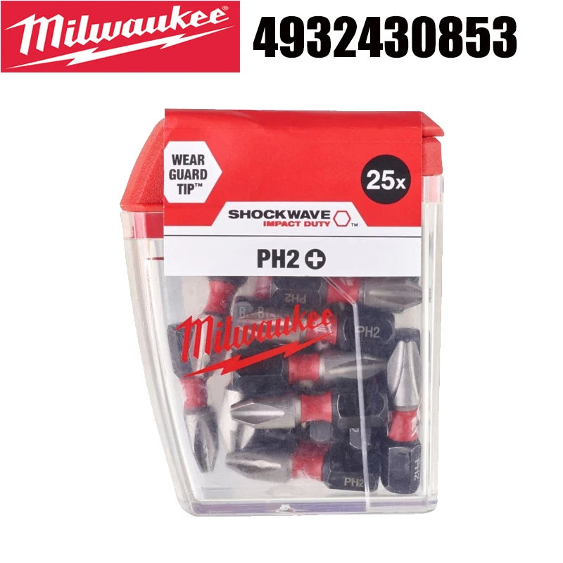 Milwaukee Shockwave PH2 Impact Drill Bits 25mm/50mm/89mm Head Screwdriver Power Tool Attachment Bit Series