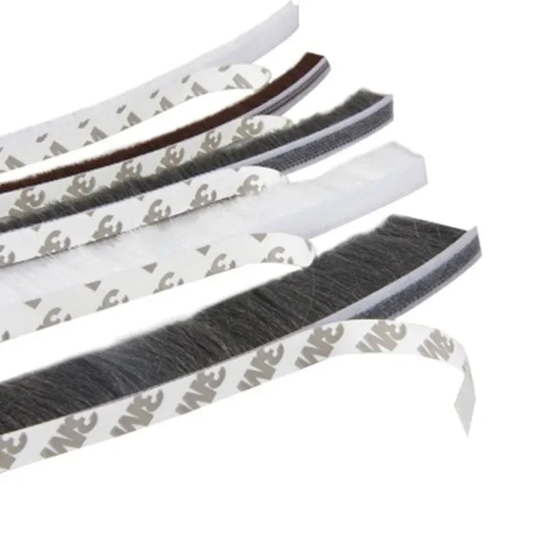 10/5Meters Brush Strip Self Adhesive Door Window Sealing Strip Home Door Window Sound Insulation Seal Film Door Weather Strip