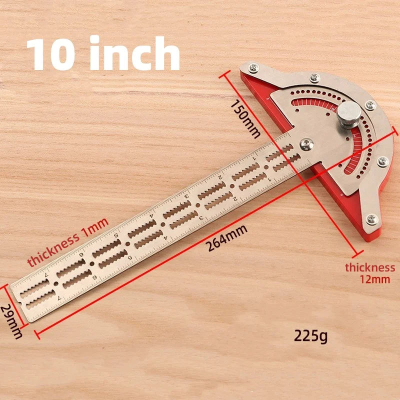 Woodworkers Edge Ruler Stainless Steel Protractor Angle Angle Precision Carpenter Measuring Tool