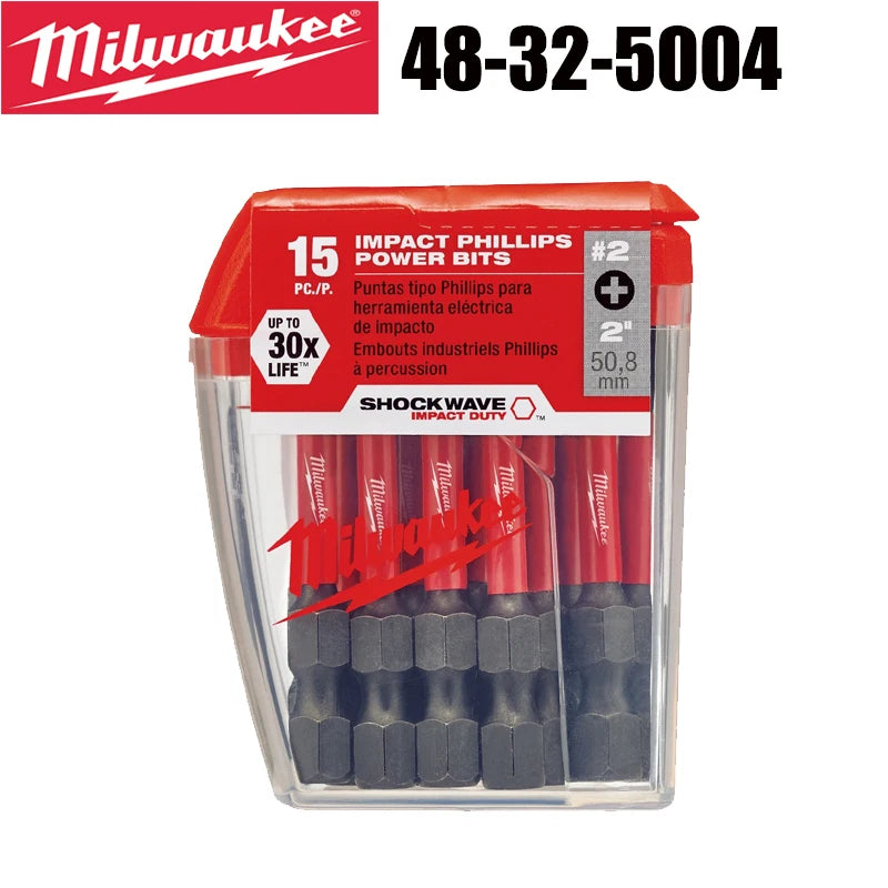 Milwaukee Shockwave PH2 Impact Drill Bits 25mm/50mm/89mm Head Screwdriver Power Tool Attachment Bit Series