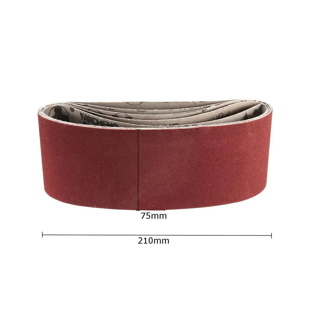 5 Pcs Sanding Belts 75x457 Mm Mixed Grade 60 80 120 240 Grit Power Tool Sander Lot For Leather Metal Wood Grinding And Polishing