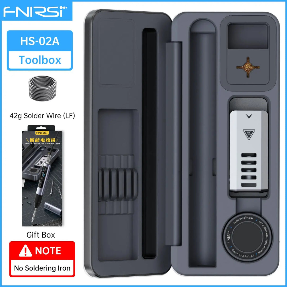 FNIRSI HS-02 Protable Heat Toolbox Kit 100W Power Adjustable Temperature Quick Heating Repair Equipment 100-450℃ for DIY Repair