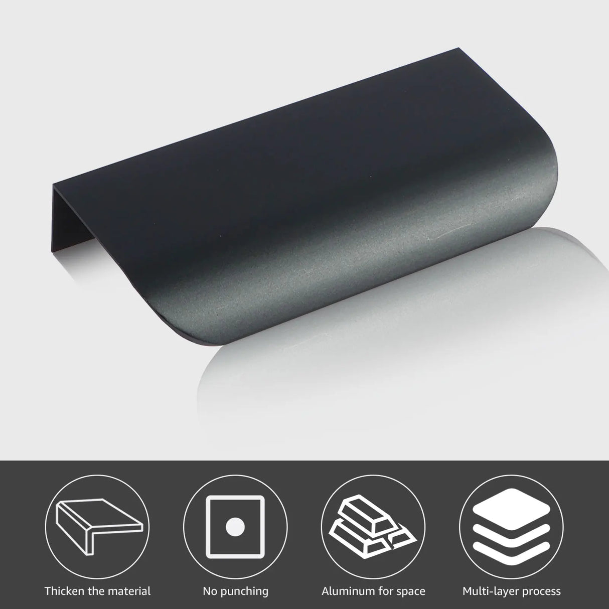 26/20Pcs New Hidden Cabinet Handles 80/150mm Kitchen Cupboard Pulls Drawer Knobs Aluminum Handle No Drill for Furniture Hardware