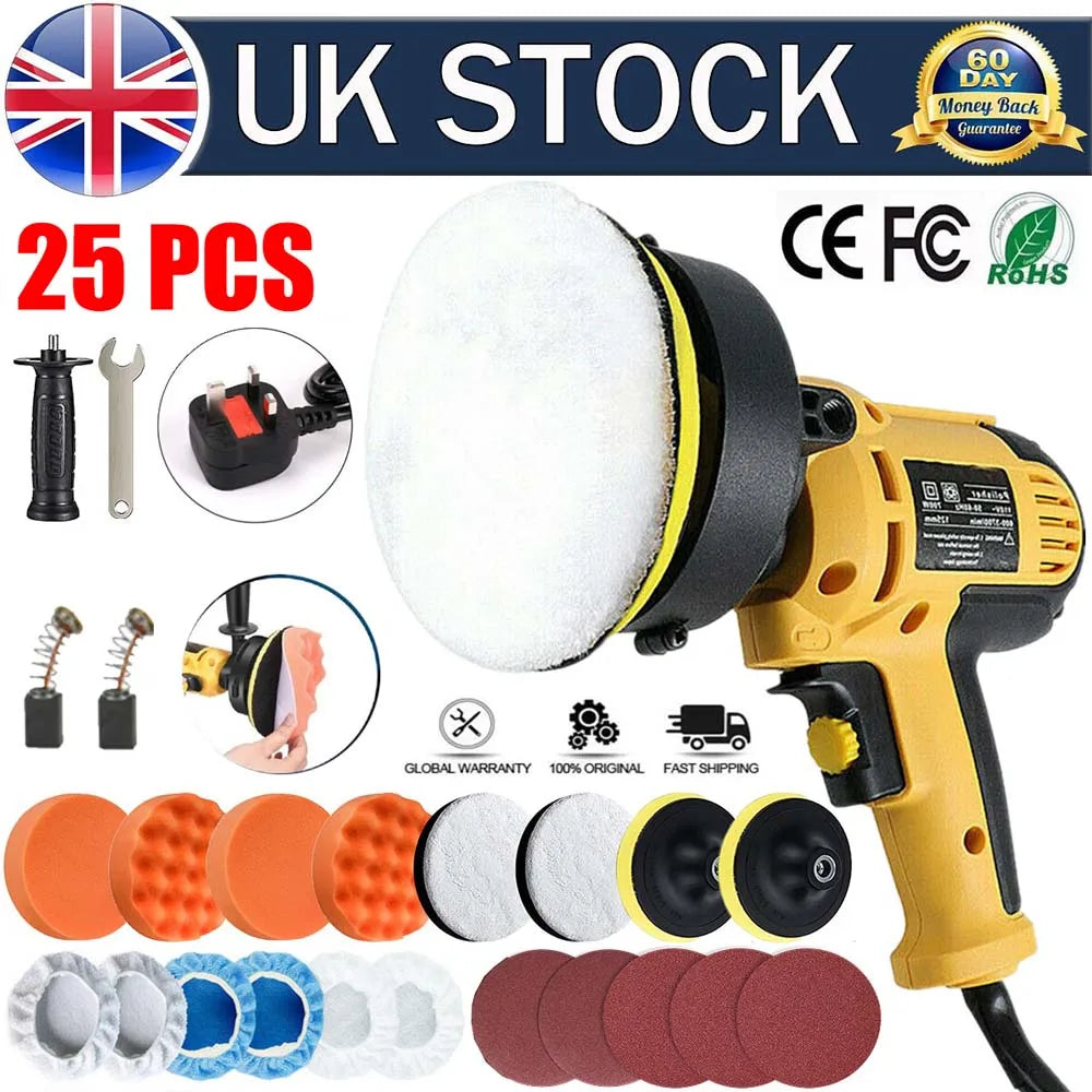 5" Electric Car Polisher Buffer Sander Detailing Orbital Polishing Machine UK