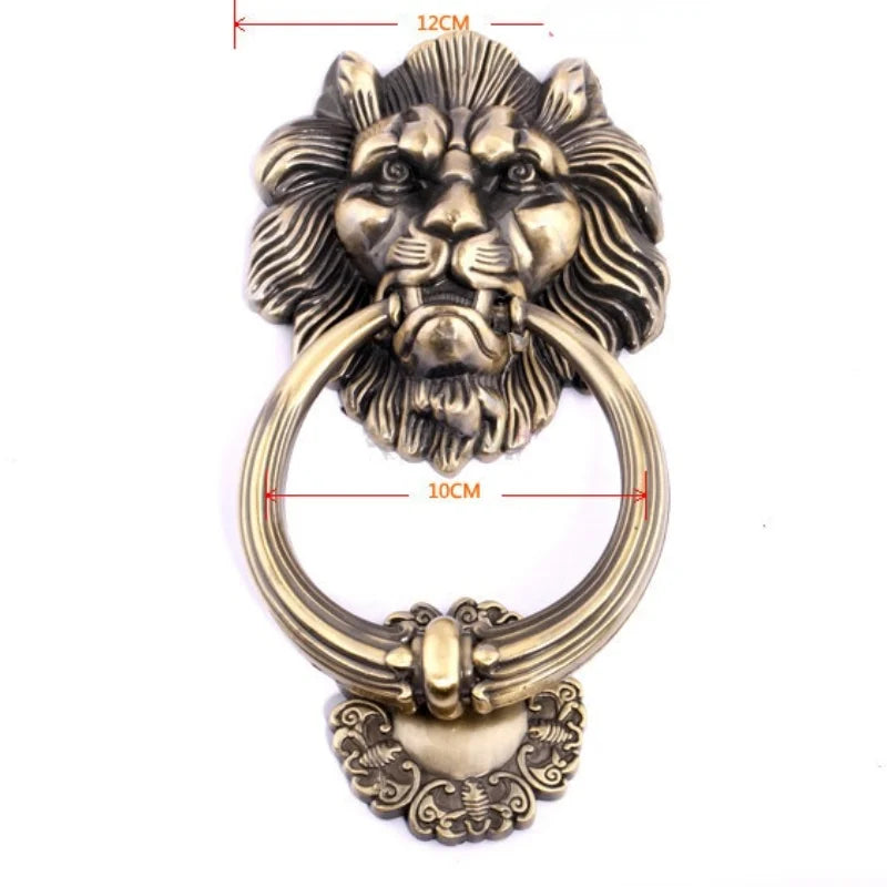 1pcs12cm Large Antique Lion Doorknocker Door Knocker Lionhead Doorknockers Lions Home Decor wooden door knocker