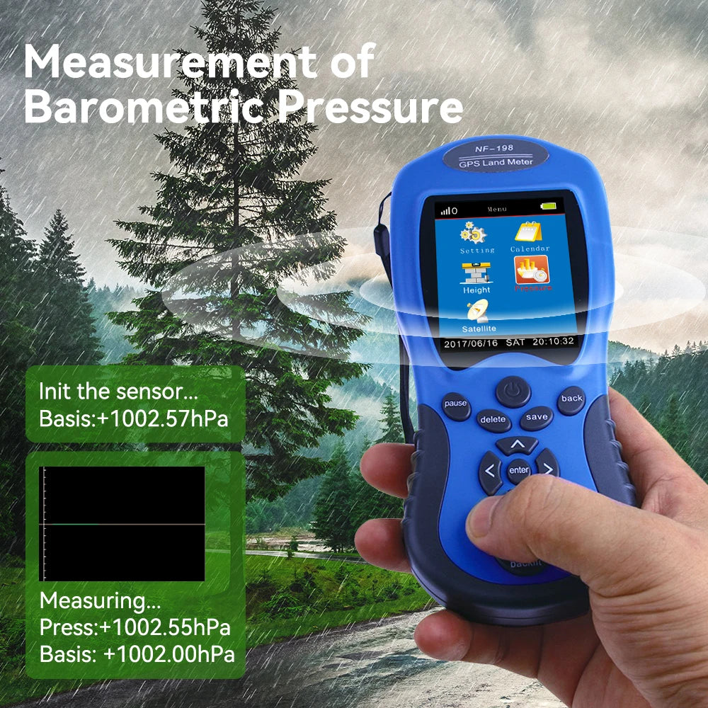NOYAFA NF-198 GPS Land Meter LCD Display Land Survey Equipment GPS Land Mapping Machine Distance Area Measurement Tool