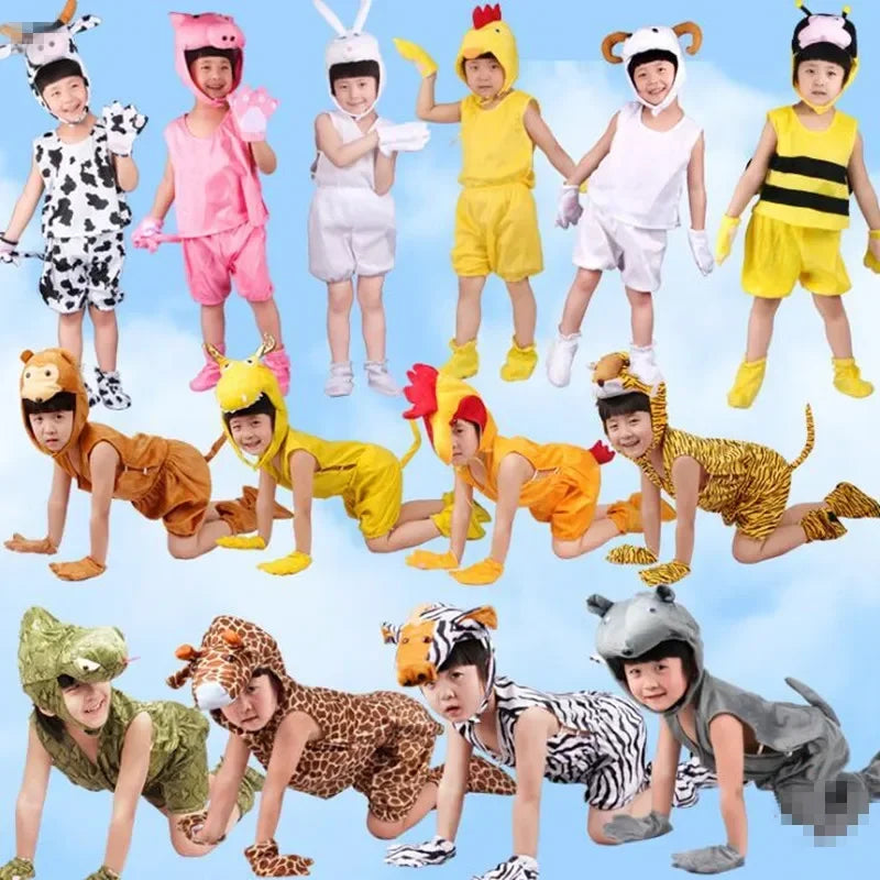 Cute Multiple Animal Costume Children Kids Boys Girls Summer Short Cosplay Costumes Carnival Party Dress Halloween