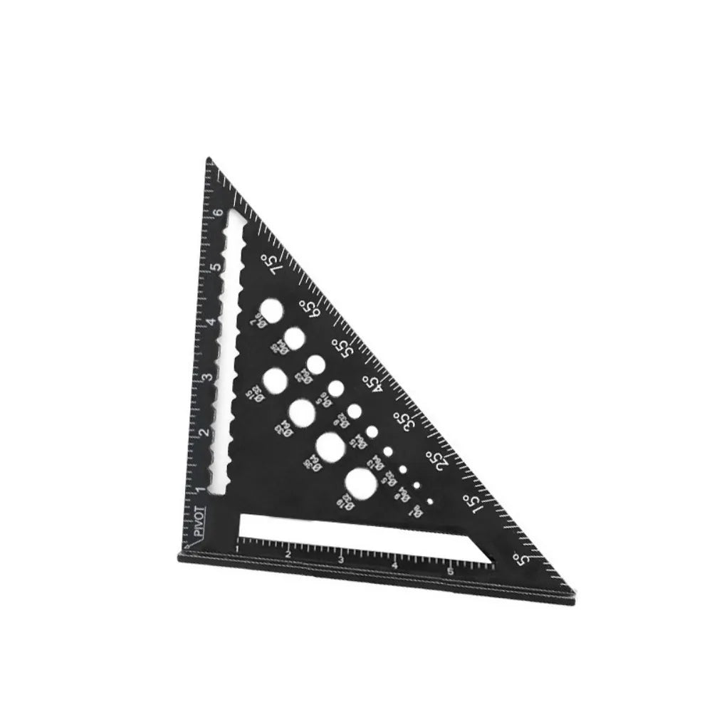 New 7Inch Triangle Ruler Measurement Tool Aluminium Alloy Carpenter Tools Inch Metric Angle Ruler Speed Square Woodworking Tools