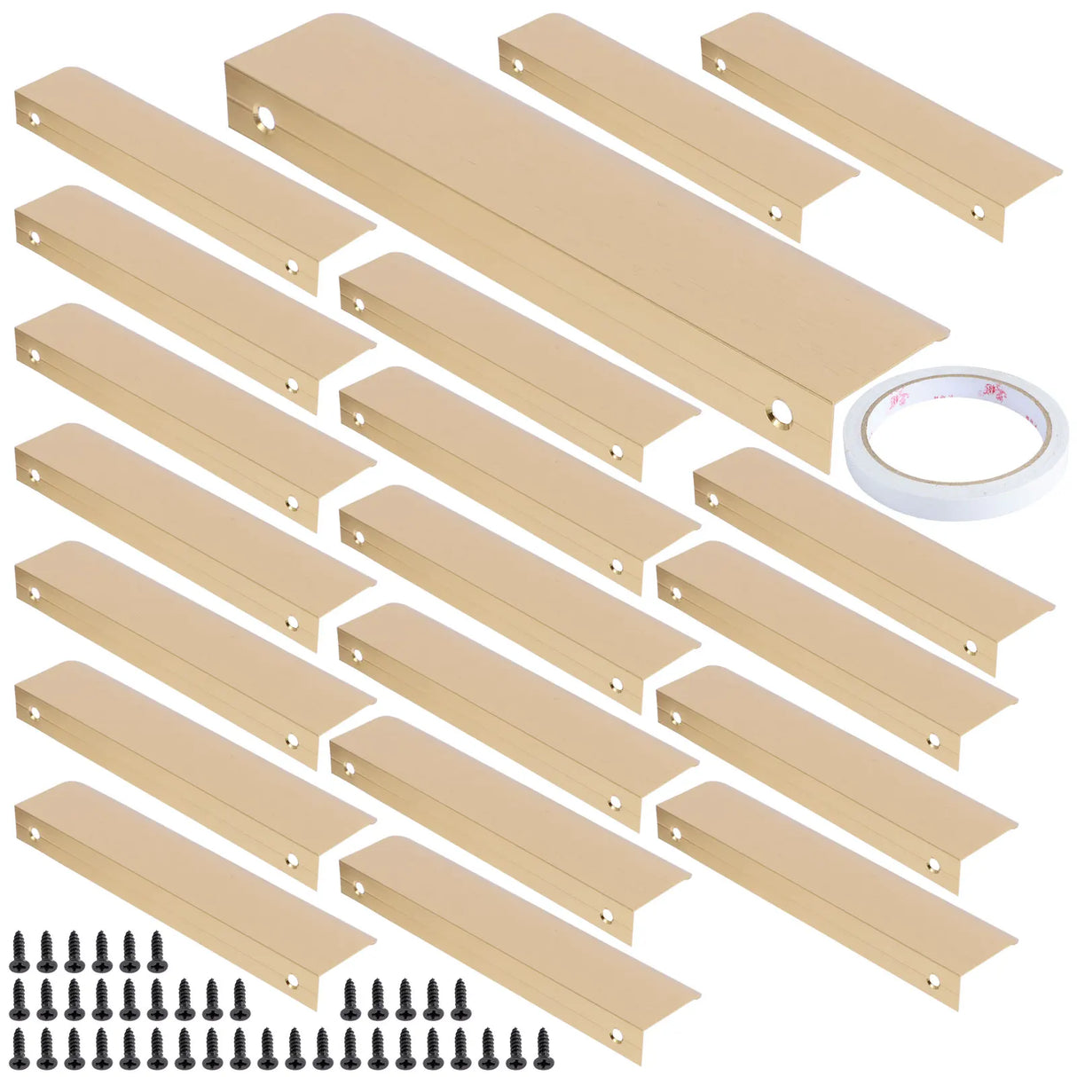 26/20Pcs New Hidden Cabinet Handles 80/150mm Kitchen Cupboard Pulls Drawer Knobs Aluminum Handle No Drill for Furniture Hardware