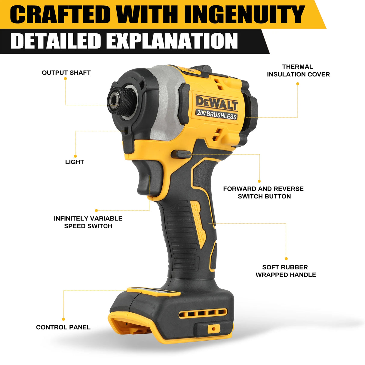 DeWalt Lithium Brushless Motor Screwdriver Electric Screwdriver Electric Hand Drill Impact Drill Combination Kit Dcd805 Dcf850