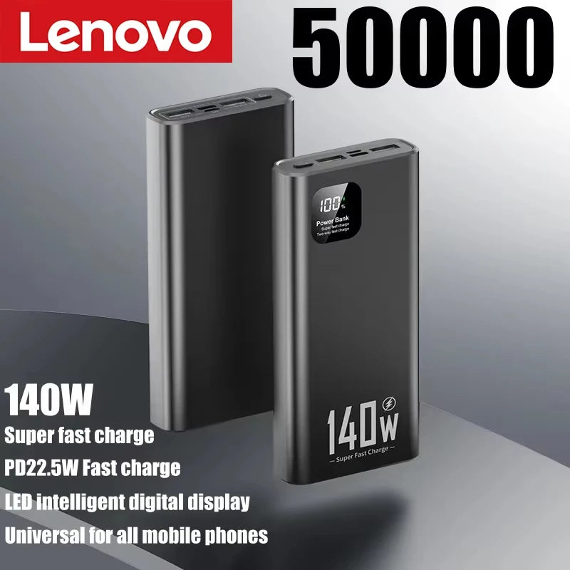 Lenovo 500000mAh portable power bank 140W fast charging