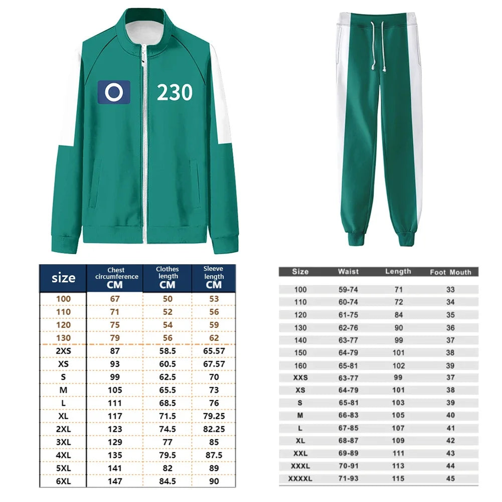 A2025 New Calamari Halloween Game TrackSuit Outfits Number 001 230 333 456 Uniform Party Clothes Adult Player Cos ★ HAxiba.