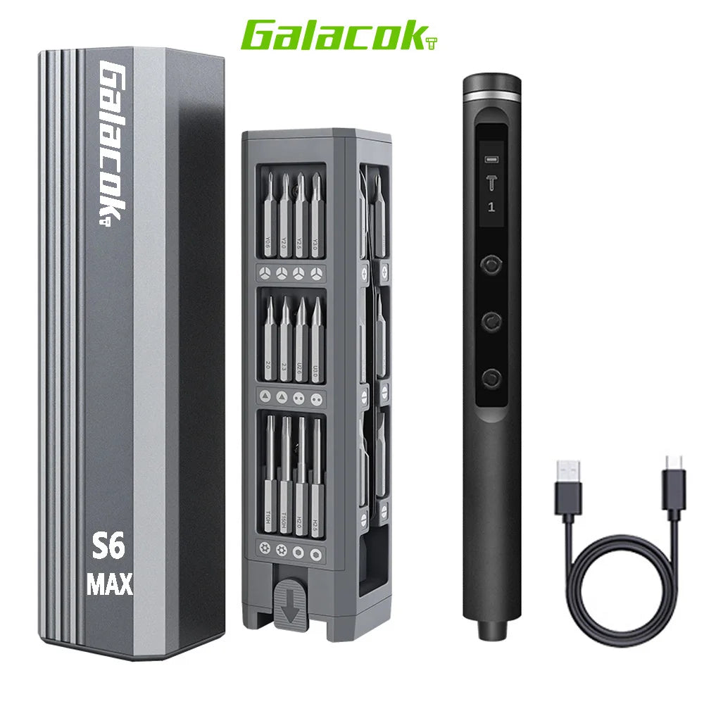 Glacok S6 Max 5-Speed Torque Precision Electric Screwdriver Set DIY 3.7V Rechargeable Screwdriver iPhone Disassembly Repair Tool