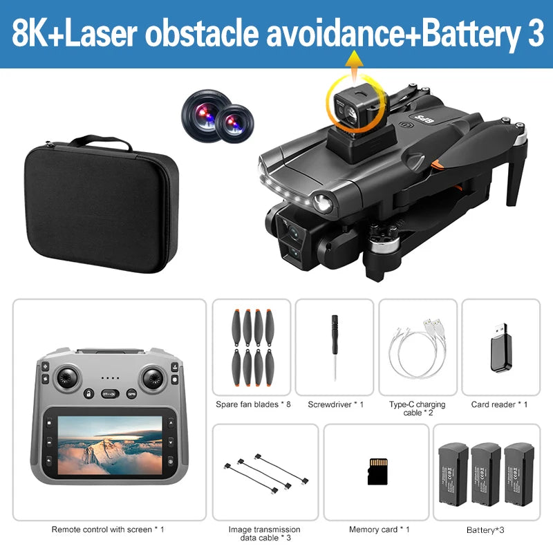 Lenovo V198MAX Drone GPS 8K HD Aerial Photography 4K Dual Camera Brushless Quadrotor Laser Obstacle Avoidance Aerial Optical toy