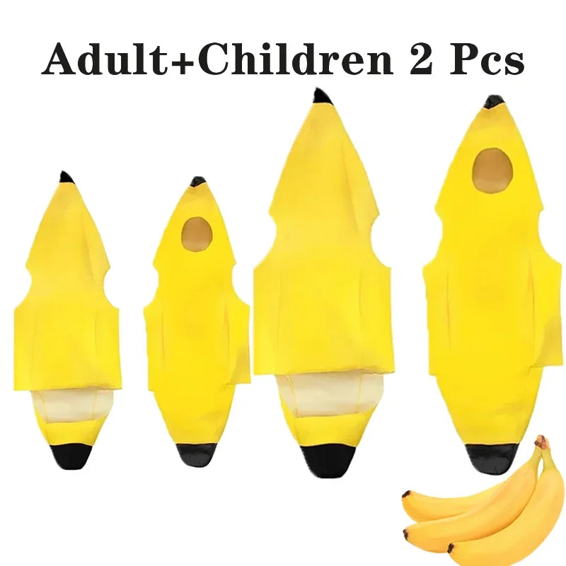 Child/Adult Banana Cosplay Halloween Christmas Costumes Performance Costume Fruit Banana Costume Performance Costume