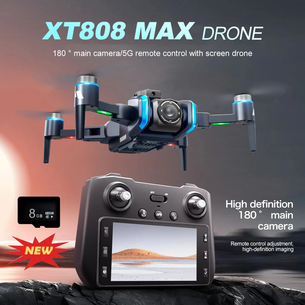 Lenovo XT808 GPS Drone 8K Professional 4K HD Dual Camera Brushless Motor WIFI FPV RC Folding Quadcopter Helicopter kids toys