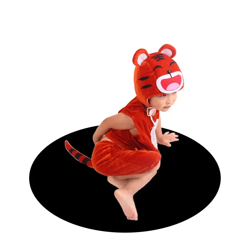 Boy Girls Children Animal Costume Cosplay Performance Props Clothing Grasshopper Mantis Bear Kangaroo Panda Squirrel Elephant