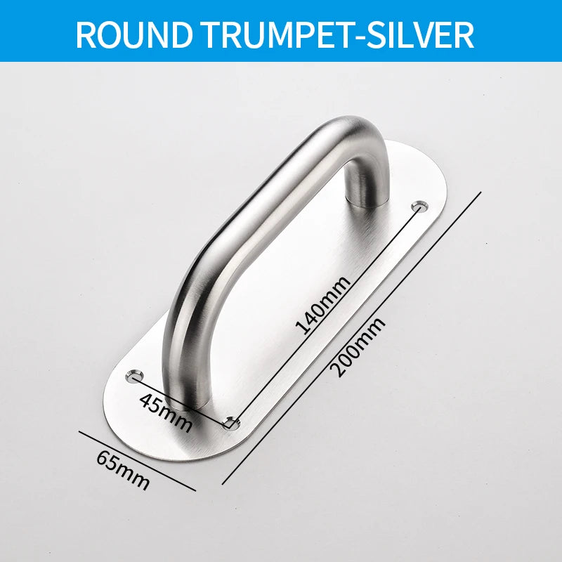 Stainless Steel Doors Handle Sliding Barn Door Handle Furniture Kitchen Cabinet Drawer Handles Pull And Push Door Hardware