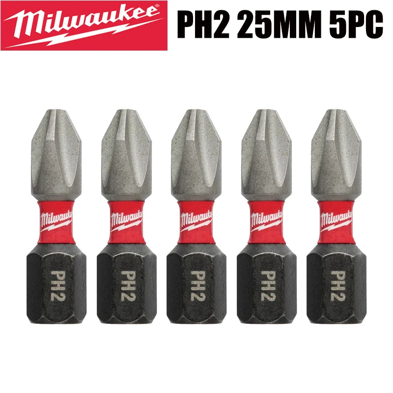 Milwaukee Shockwave PH2 Impact Drill Bits 25mm/50mm/89mm Head Screwdriver Power Tool Attachment Bit Series