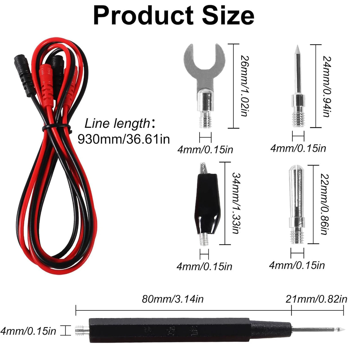16PCS Multimeter Test Leads Kit Replacement Test Wire Set + Alligator Clips Banana Plugs Test Probes Banana Plugs for Multimeter