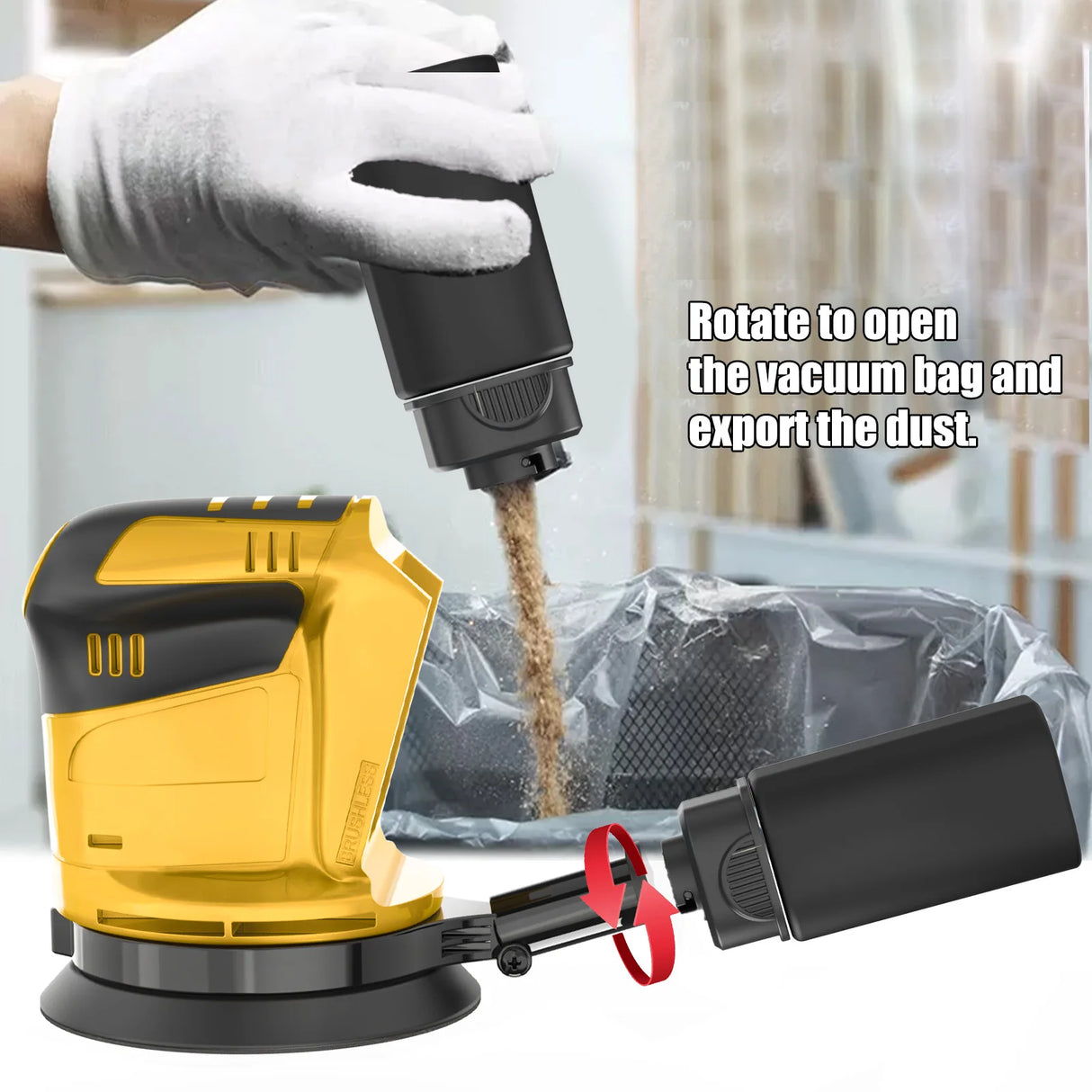 Cordless Orbital Sander, Cordless Random Orbit Sander Replace for Dewalt 18V/20V Battery(Body Only)