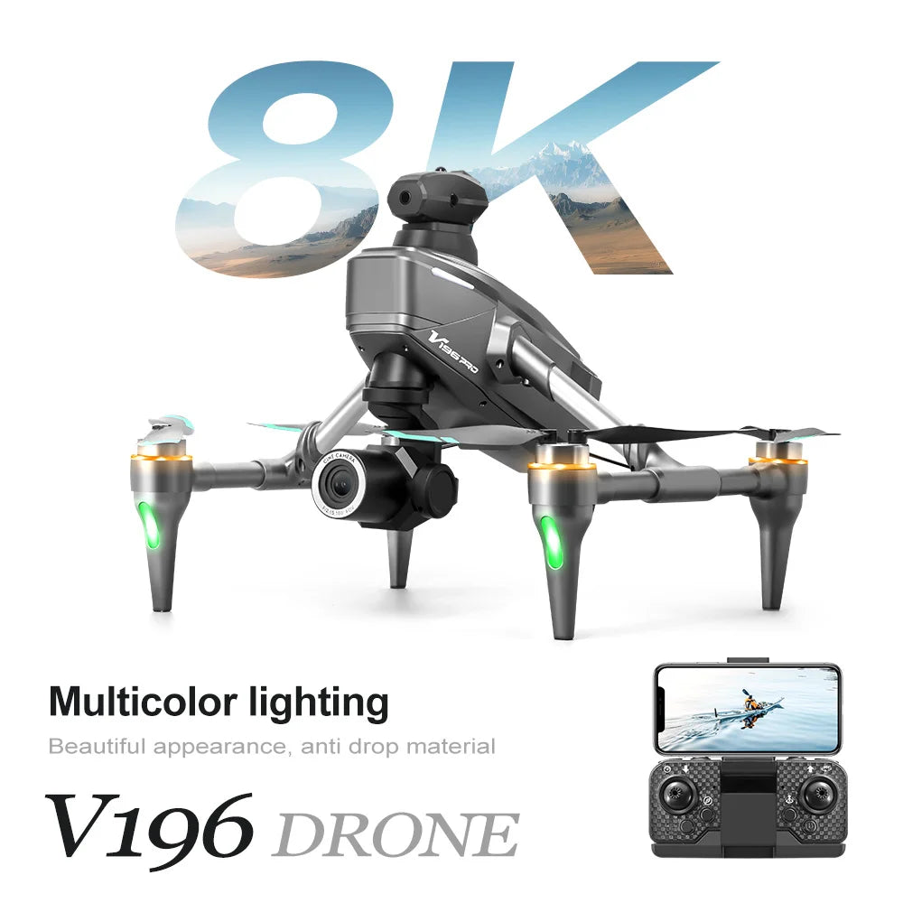 Race Drone 8K Dual Professional Aerial Photography HD Dual-Camera WIFI FPV Four-Axis Rc Quadcopter Toy UAV