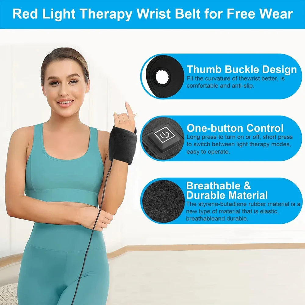 Red&Infrared Light Therapy Belt 660nm&850nm Full Body Pain Relief Wrap Burn Fat Wrap Slimming Machine Waist,Wrist,Chin,Neck Pad