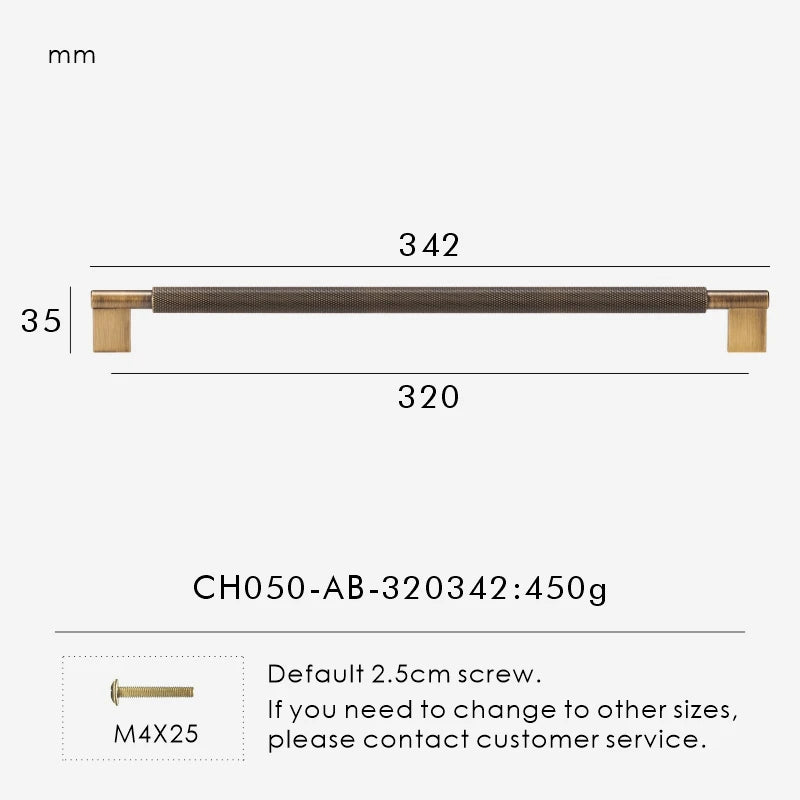 Nurlin New Solid Brass Knurling Brushed Cross Brass Cabinet Long Appliance Pull Bar Furniture Refrigerator Door Kitchen handle