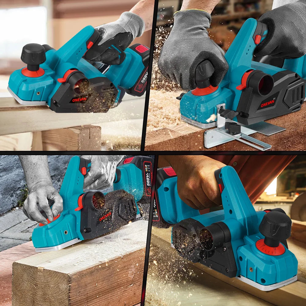 Electric Planer 30000RPM 82mm Cordless Electric Router Trimmer Planing Woodworking Cutter Power Tool For Makita 18V Battery Pin