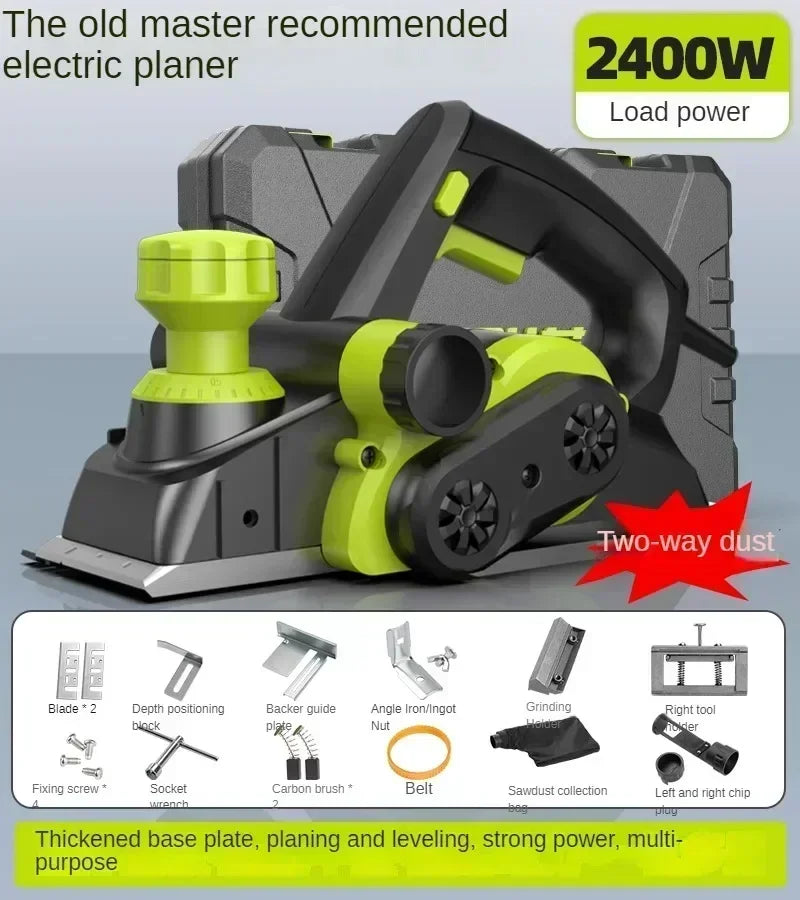 220V Multi-functional Electric Planer with Handheld Design for Woodworking Electric Planer for Small Scale Woodworking C