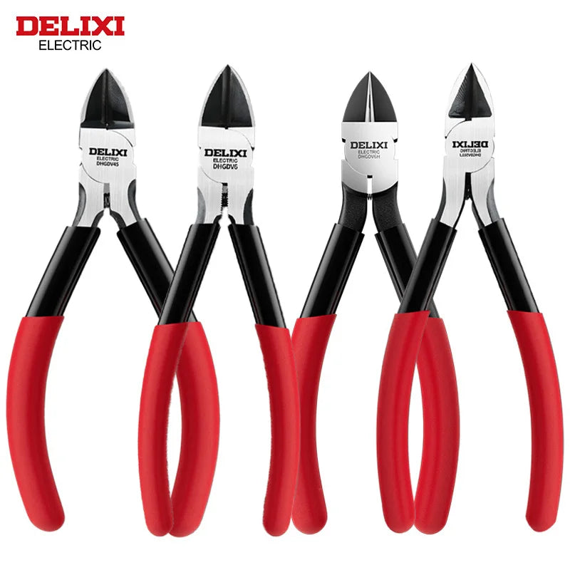 DELIXI ELECTRIC Nozzle Pliers Electronic Pliers Industrial Scissors Diagonal Pliers,for CuttingMetalWireCablePlasticsWood