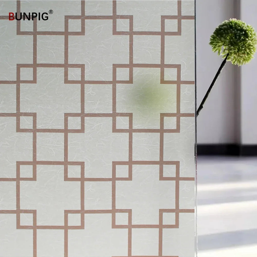 Privacy Window Film Sun Protection UV Blocking Self-adhesive Film for Home Frosted Opaque Stained Glass Sticker Heat Control