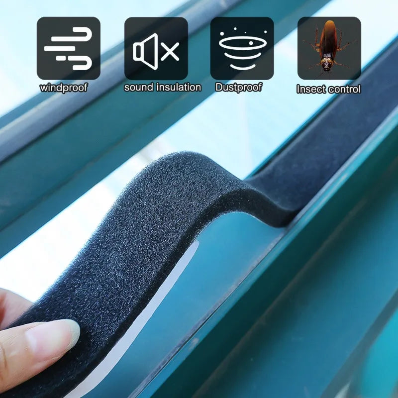 20/2M Foam Door Window Sealing Strip Self-adhesive Seam Sliding Strips Dustproof Soundproof Home Insulation Anti Collision Tape