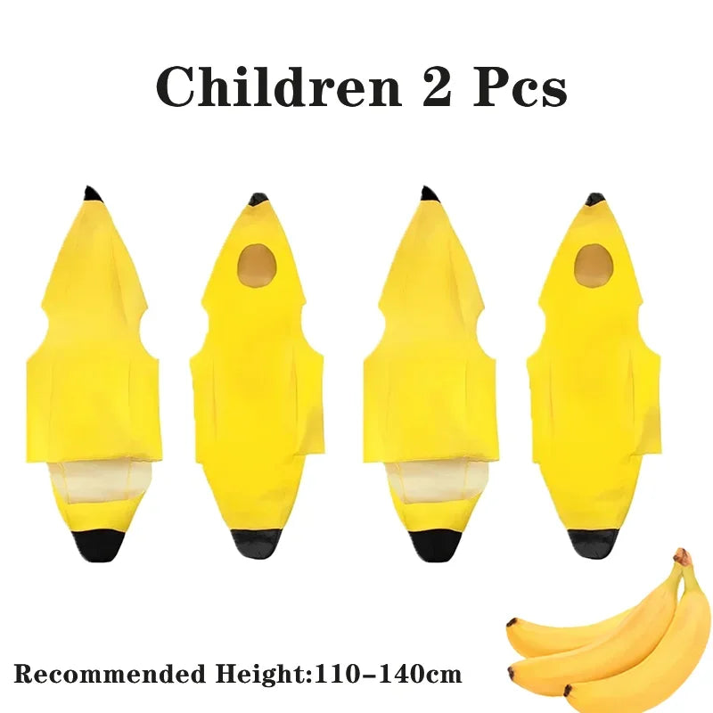 Child/Adult Banana Cosplay Halloween Christmas Costumes Performance Costume Fruit Banana Costume Performance Costume