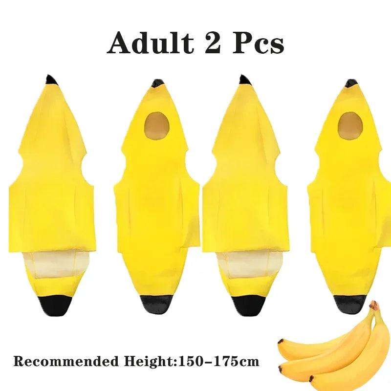Child/Adult Banana Cosplay Halloween Christmas Costumes Performance Costume Fruit Banana Costume Performance Costume