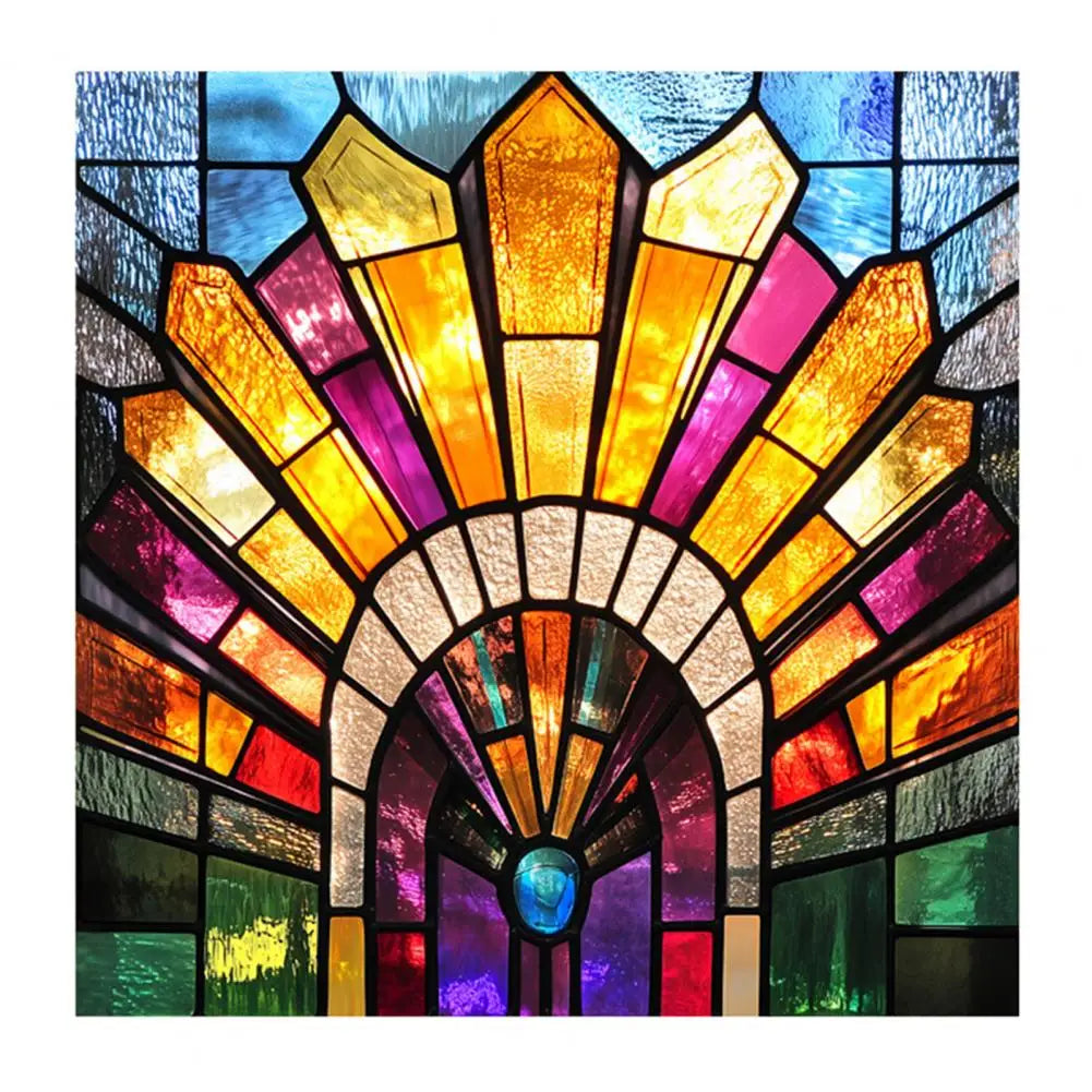 Stained Glass Static Window Privacy Film Sun Blocking Glass Cling Waterproof PVC Home Bathroom Window Covering Film Sticker