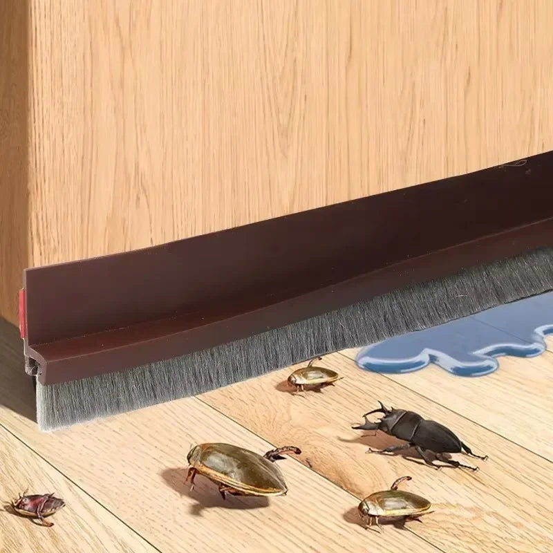 3/2/1M Door Bottom Brush Seal Strip with Brush Dust Prevent Rubber Blocker Insect Proof Household Self Adhesive Seal Strips