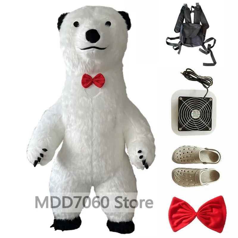 Giant Panda Inflatable Costume Street Funny Polar Bear Mascot Costume Party Role Playing Plush Inflatable Mascot Costume
