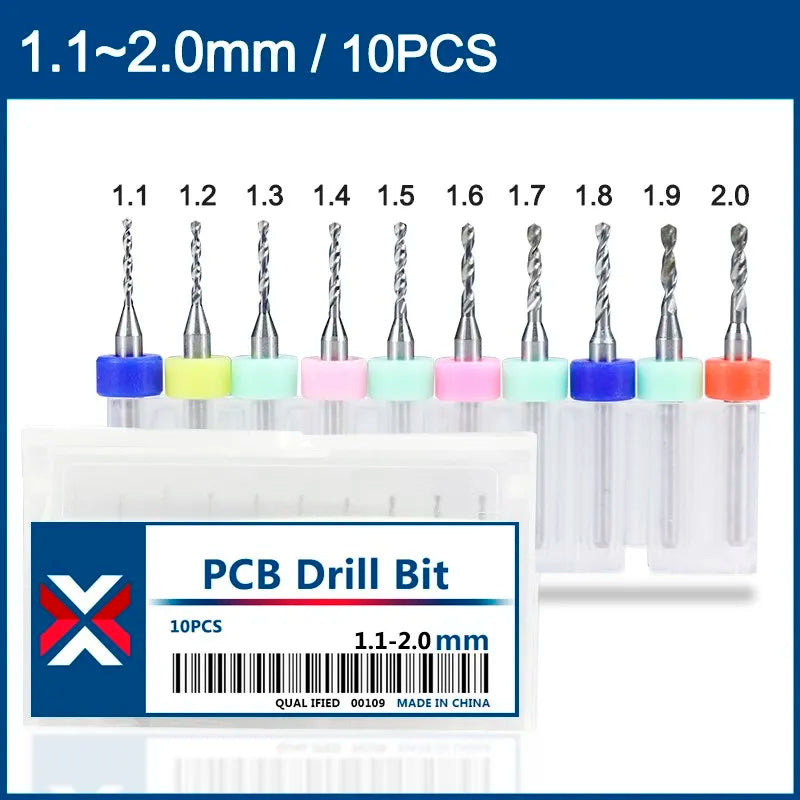 XCAN 0.1mm-2.0mm Import Carbide PCB Drill Bits Print Circuit Board Mini CNC Drilling Bit Set