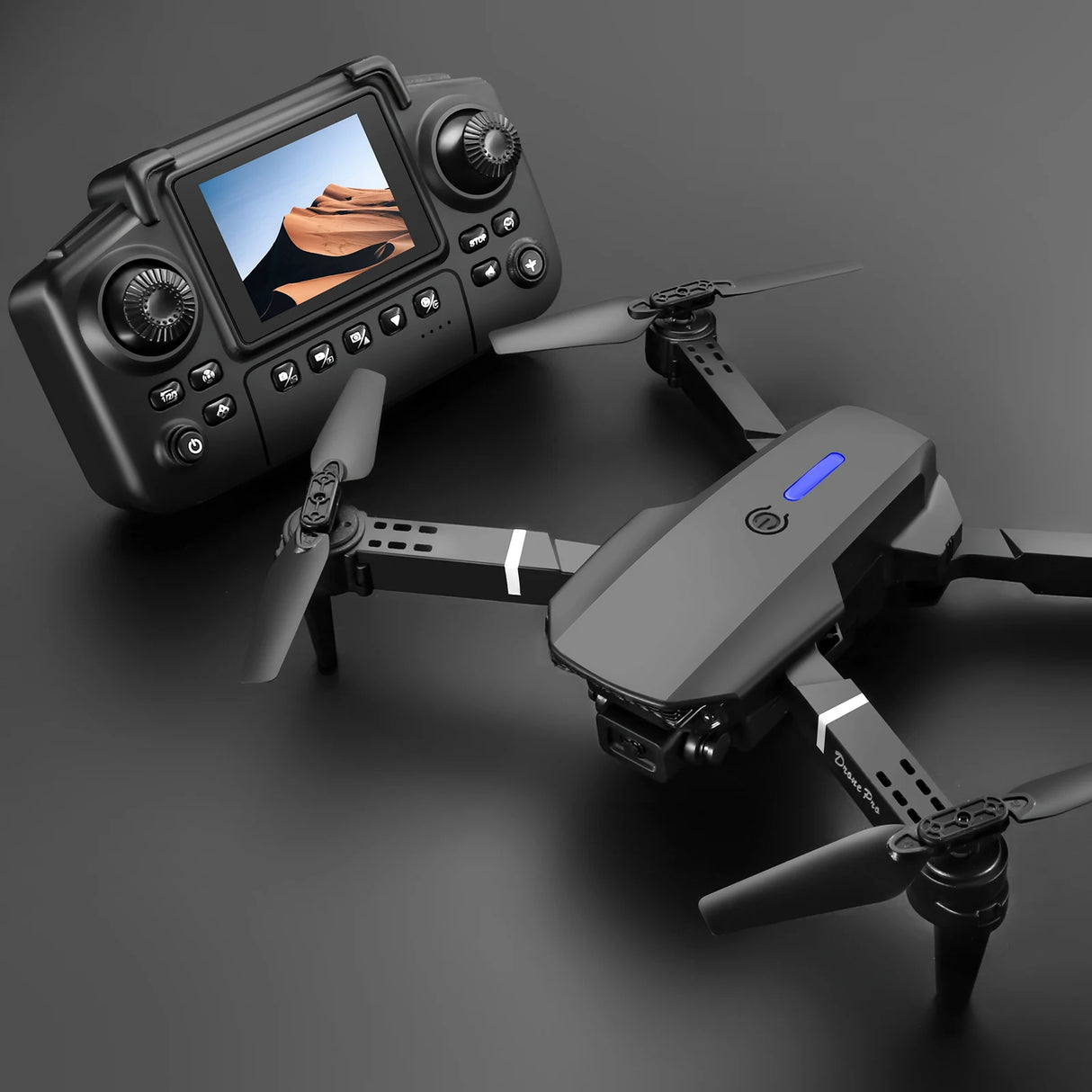 2026 E88 LED Mini Foldable Drones HD Dual Camera GPS Obstacle Avoidance Brushless Motor RC Quadcopter Toys Gifts