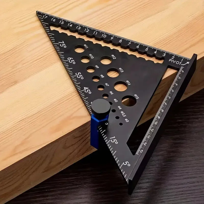 1pc Triangle Ruler 7inch Aluminium Angle Protractor Speed Metric Square Measuring Ruler for Building Framing Tools Gauges