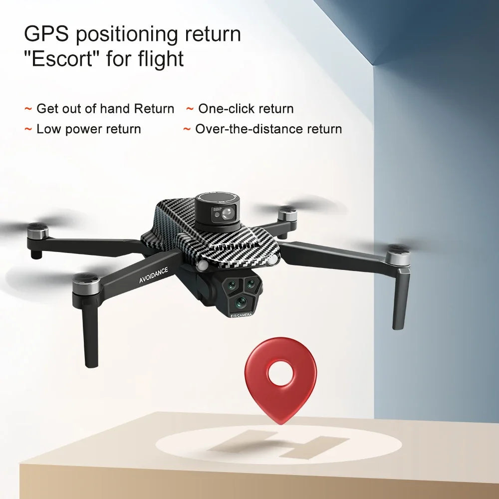 4.5-Inch Screen Controlled Drone GPS Positioning Dual Camera Brushless Motor Aircraft Laser Obstacle Avoidance Remote