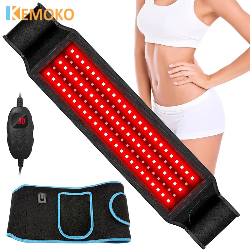 850nm 660nm Red&Infrared LED Light Therapy Belt Pulsed Light Back Wrap Burn Fat Wrap Slimming Device Pain Relief Waist Heat Pad