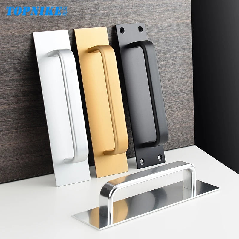 Self-adhesive Aluminum Alloy Door Handle Toilet Door Window Cabinet Sliding Door Barn Door Punch-free Pulls